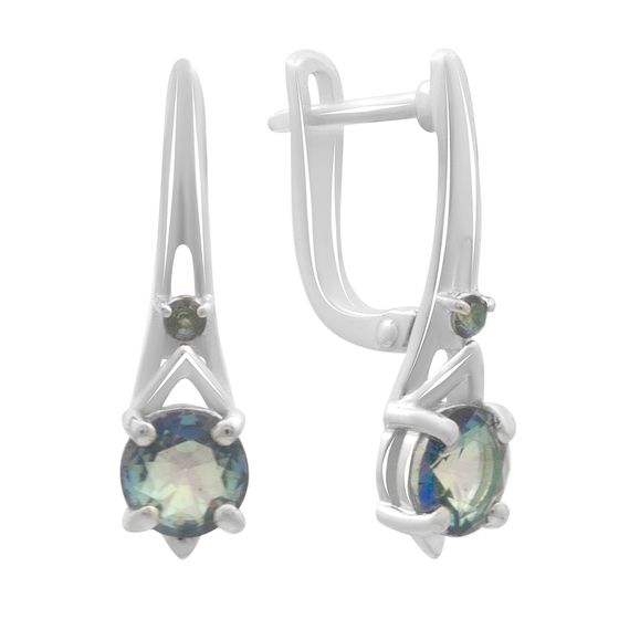 Серебряные серьги с мистик топазом 1.225ct
