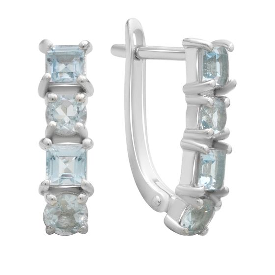 Серебряные серьги с топазом 3.078ct