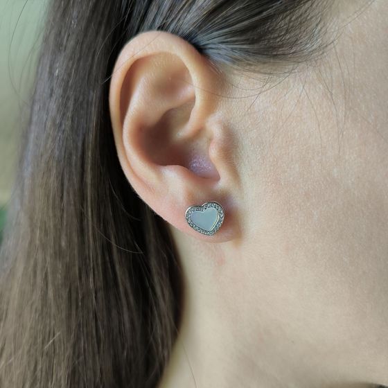 Серебряные серьги с перламутром