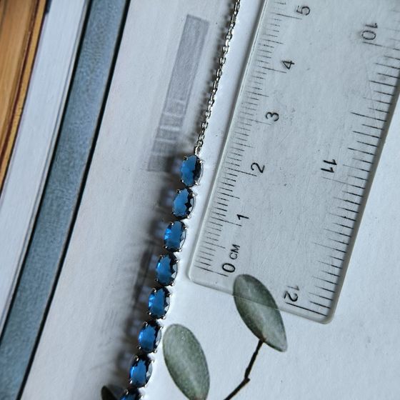 Серебряный браслет с сапфиром nano 4.788ct