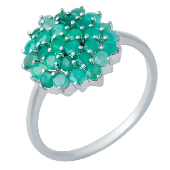 Серебряное кольцо с изумрудом 1.123ct