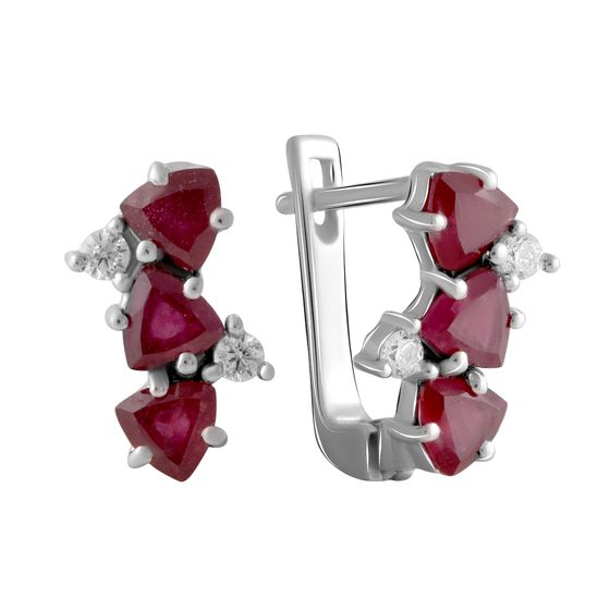 Серебряные серьги с рубином 1.313ct