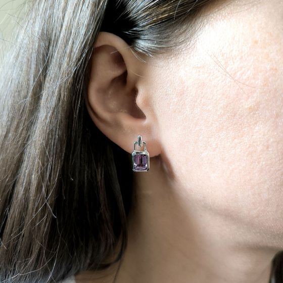 Серебряные серьги с аметистом 2.888ct