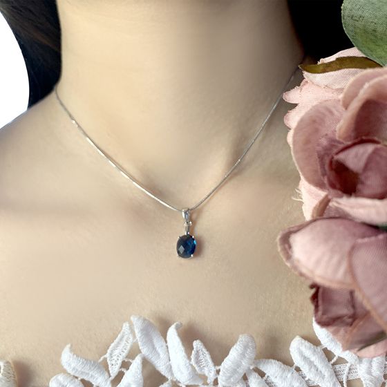 Серебряная подвеска с топазом Лондон Блю 2.125ct