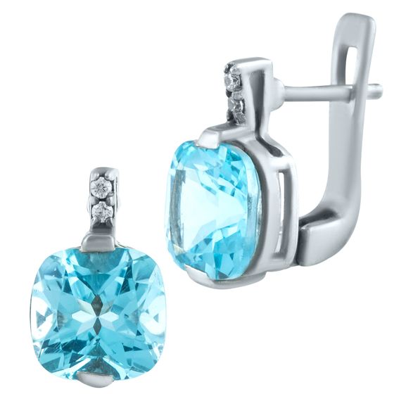 Серебряные серьги с топазом 7.588ct