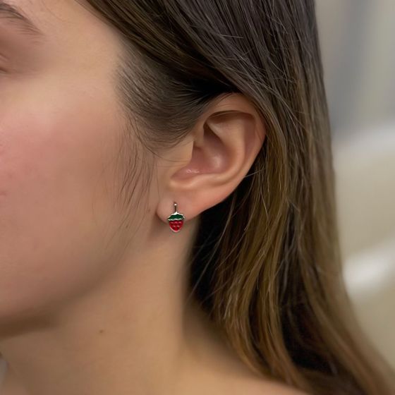 Серебряные серьги с емаллю