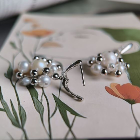Серебряные серьги с жемчугом Серебряные серьги с жемчугом