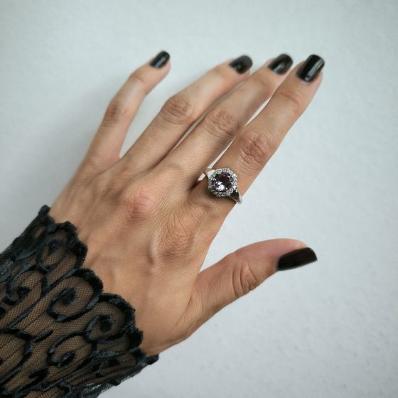 Серебряное кольцо с аметистом 1.53ct