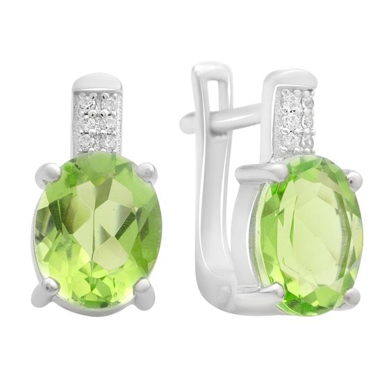 Серебряные серьги с хризолітом 4.473ct