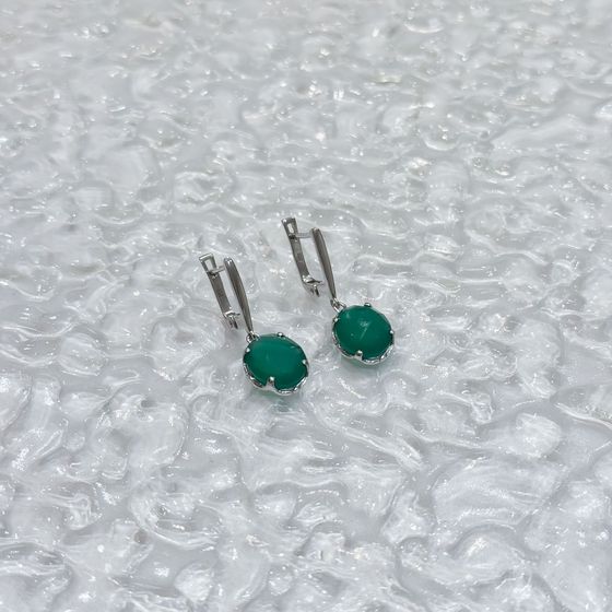 Серебряные серьги с агатом