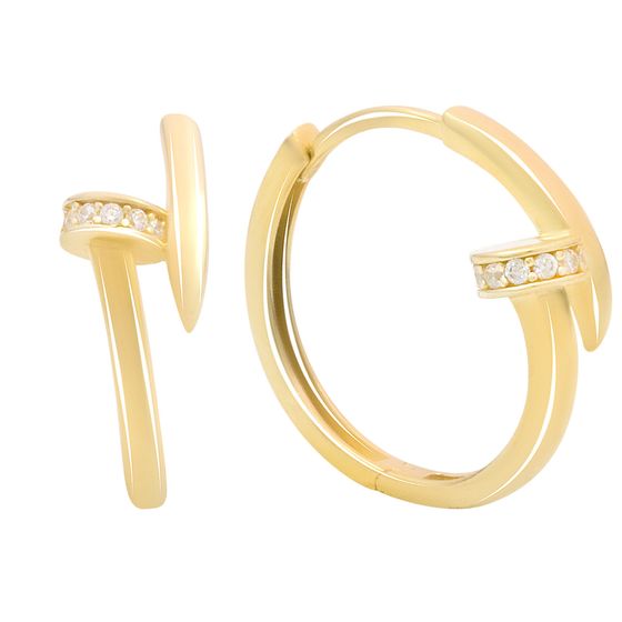 Золотые серьги с фианитами 0.2ct