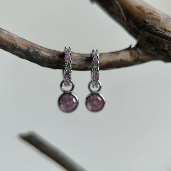 Серебряные серьги с фианитами