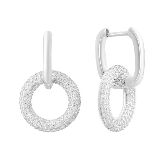 Серебряные серьги с фианитами