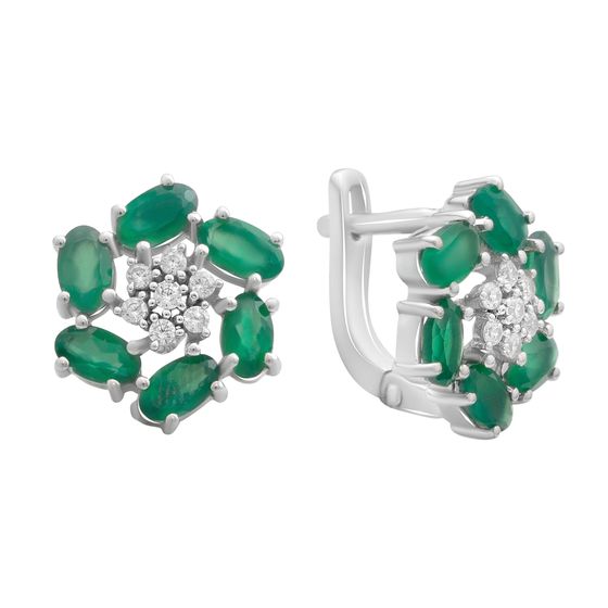 Серебряные серьги с агатом 2.983ct