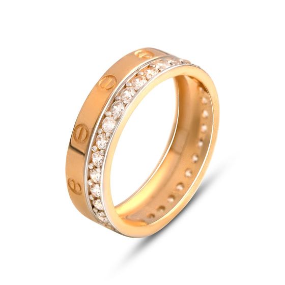 Золотое кольцо с фианитами 0.62ct