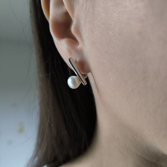 Серебряные серьги с жемчугом