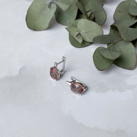 Серебряные серьги с султанитом 5.372ct