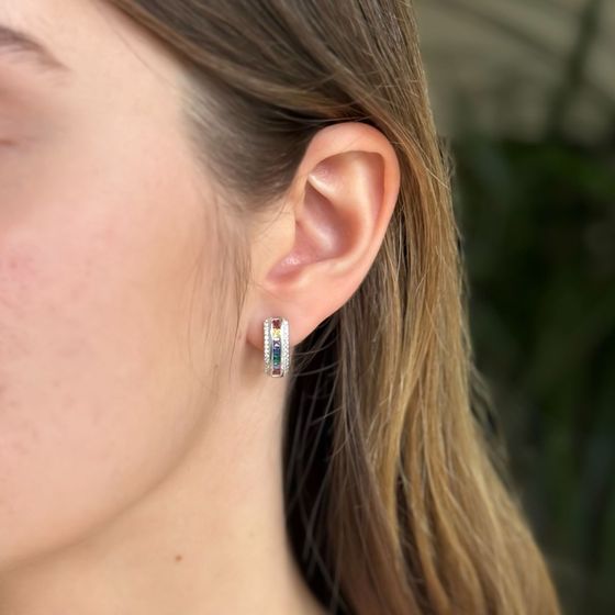 Серебряные серьги с фианитами