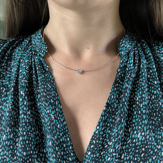 Серебряное колье с перламутром