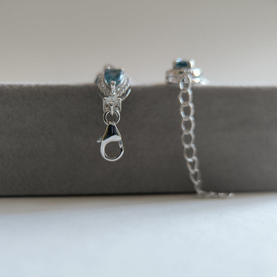 Серебряный браслет с топазом Лондон Блю 6.674ct