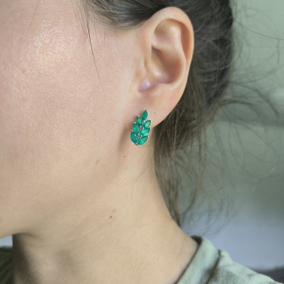 Серебряные серьги с агатом 2.495ct