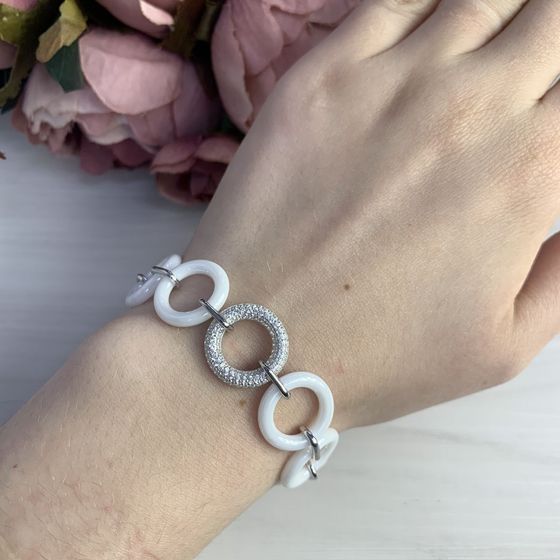 Серебряный браслет с керамикой