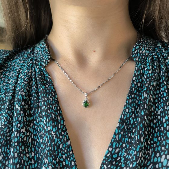 Серебряная подвеска с изумрудом nano 0.605ct