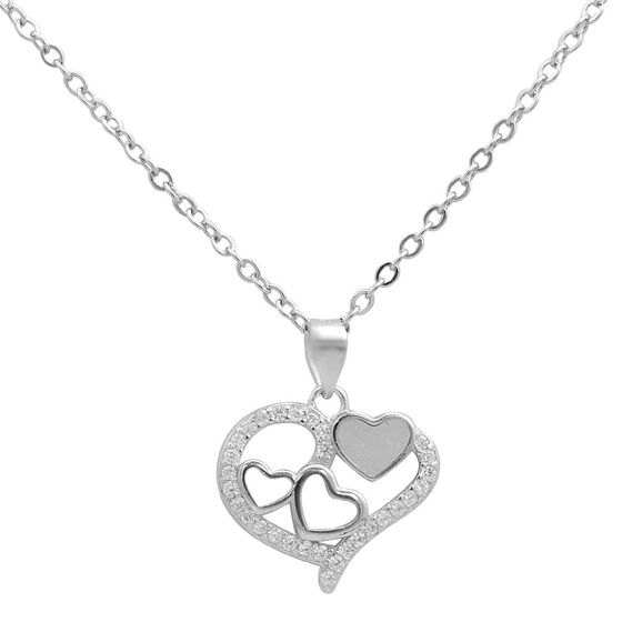 Серебряное колье с фианитами, перламутром Серебряное колье с фианитами, перламутром