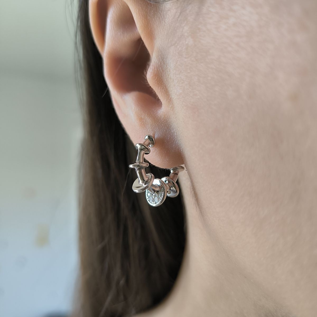 Серебряные серьги без камней