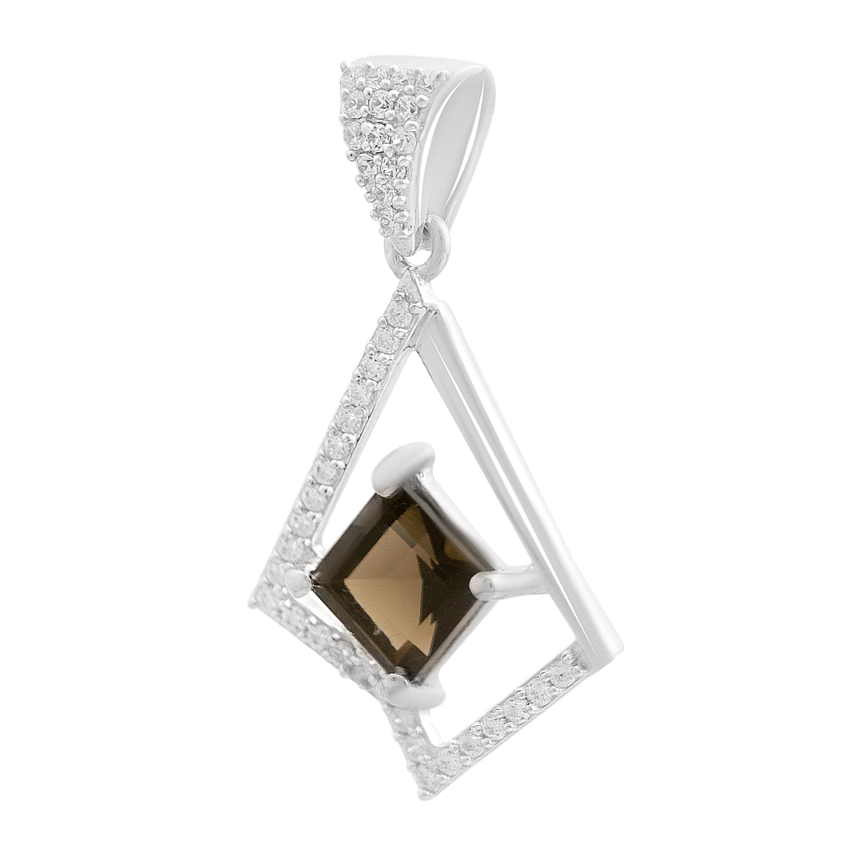 Серебряная подвеска с раухтопазом (дымчатым кварцем) 1.526ct