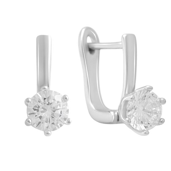 Серебряные серьги с фианитами