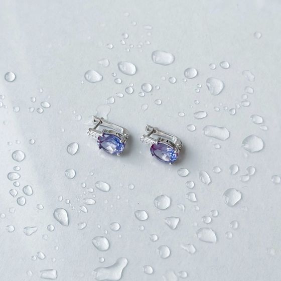 Серебряные серьги с александритом 6.415ct