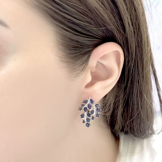 Серебряные серьги с сапфиром 6.925ct