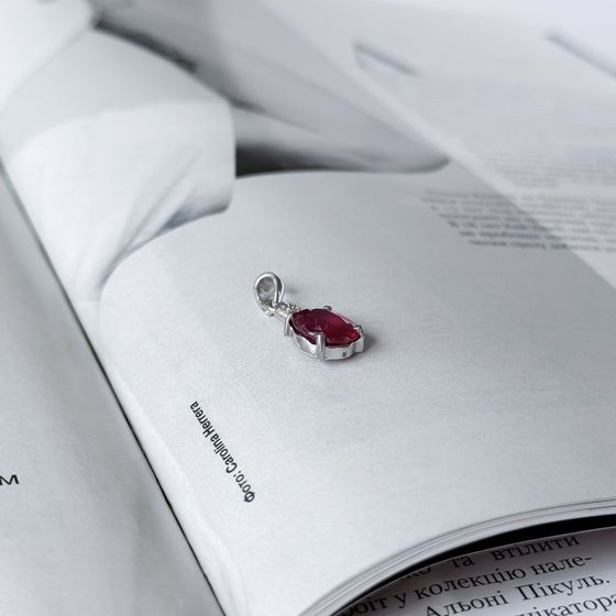 Серебряная подвеска с рубином 3.565ct