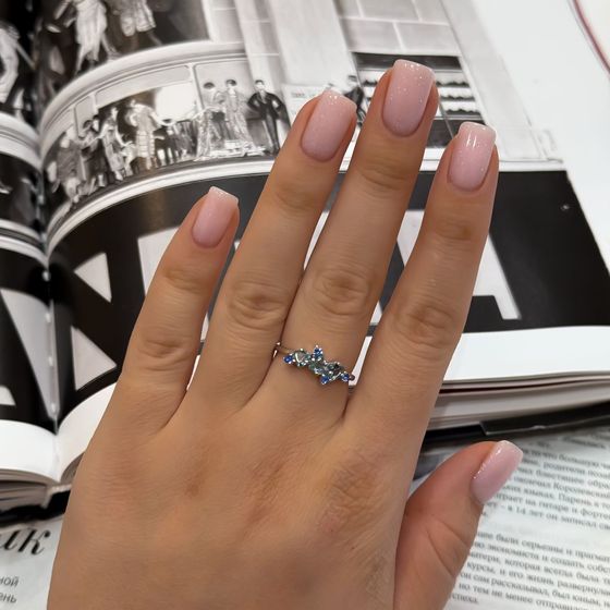 Серебряное кольцо с топазом Лондон Блю 0.733ct, топазом