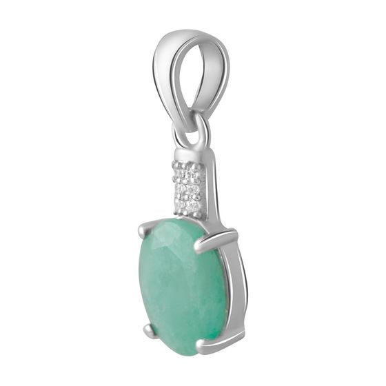 Серебряная подвеска с изумрудом 2.424ct