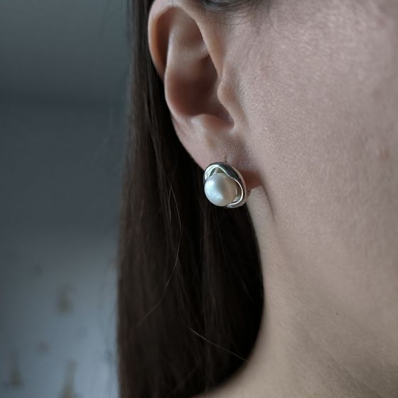 Серебряные серьги с жемчугом