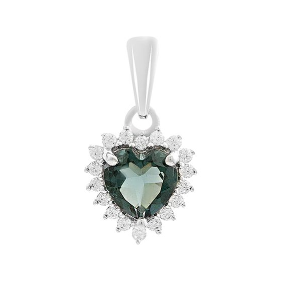 Серебряная подвеска с топазом Лондон Блю 0.948ct, фианитами