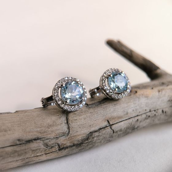 Серебряные серьги с топазом 5.441ct