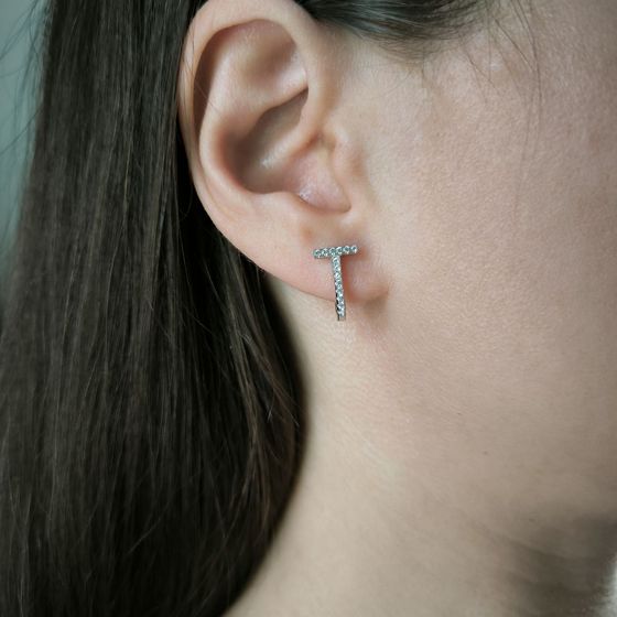 Серебряные серьги с фианитами