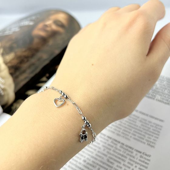 Серебряный браслет с фианитами