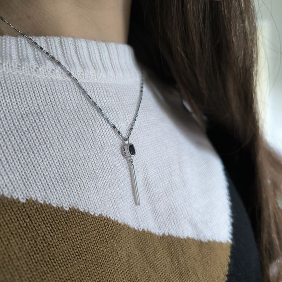 Серебряная подвеска с сапфиром nano 0.93ct