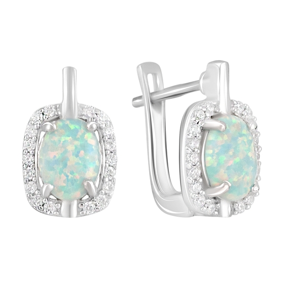 Серебряные серьги с опалом 0.95ct