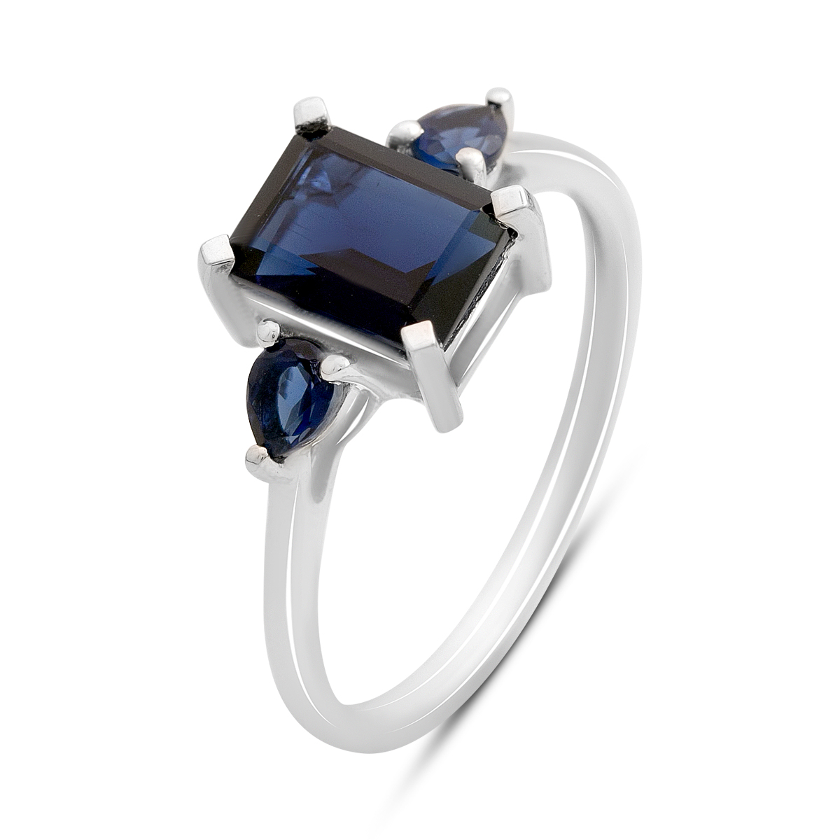 Серебряное кольцо с сапфиром nano 1.547ct