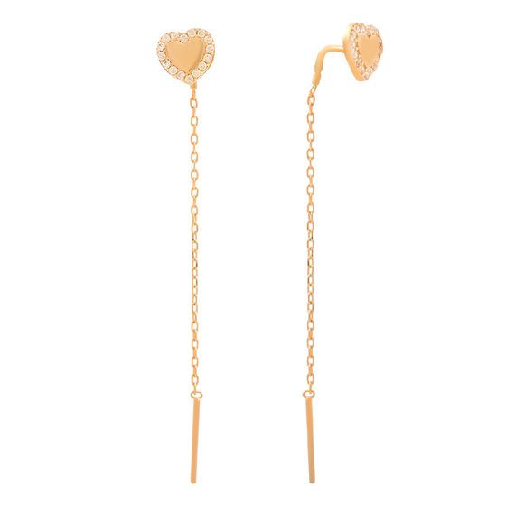 Золотые серьги с фианитами 0.32ct