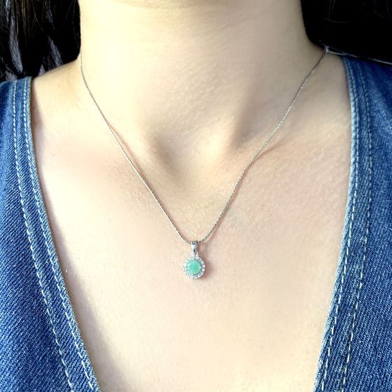 Серебряная подвеска с изумрудом 0.697ct