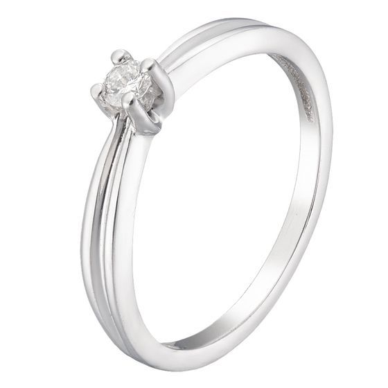 Золотое кольцо с бриллиантом 0.08ct