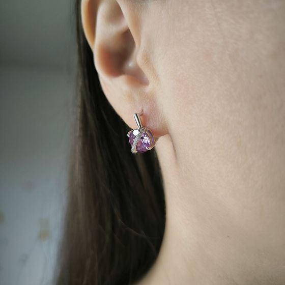 Серебряные серьги с александритом 4.881ct