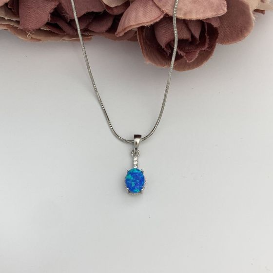 Серебряная подвеска с опалом