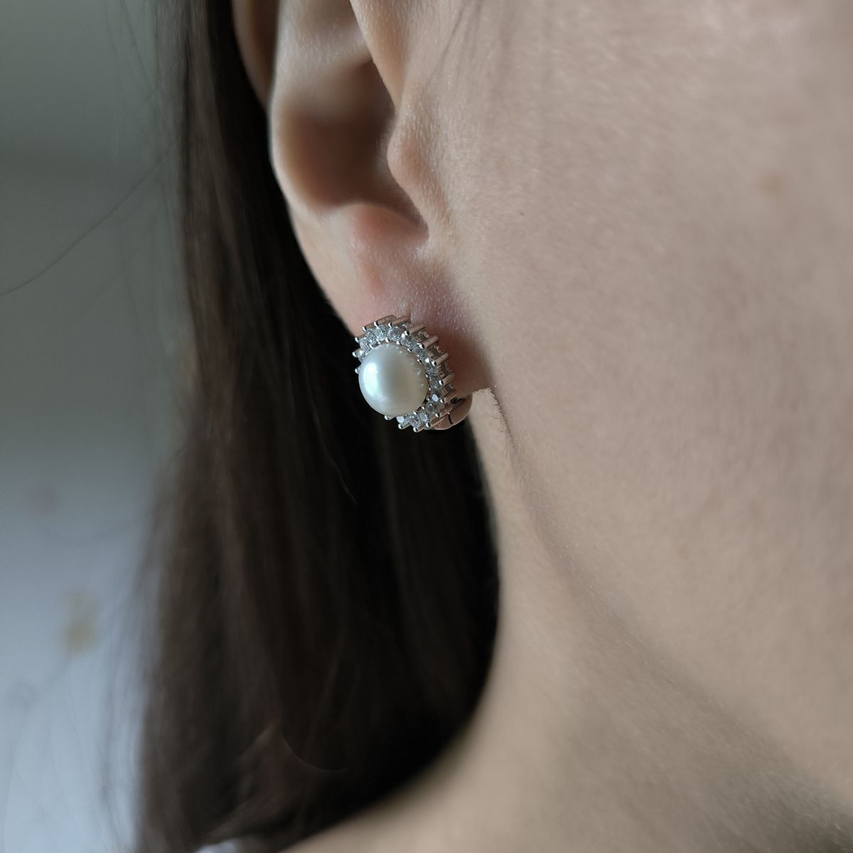 Серебряные серьги с жемчугом